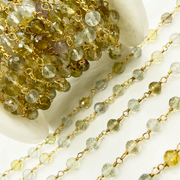 Multi Gemstone Gold Plated Wire Chain